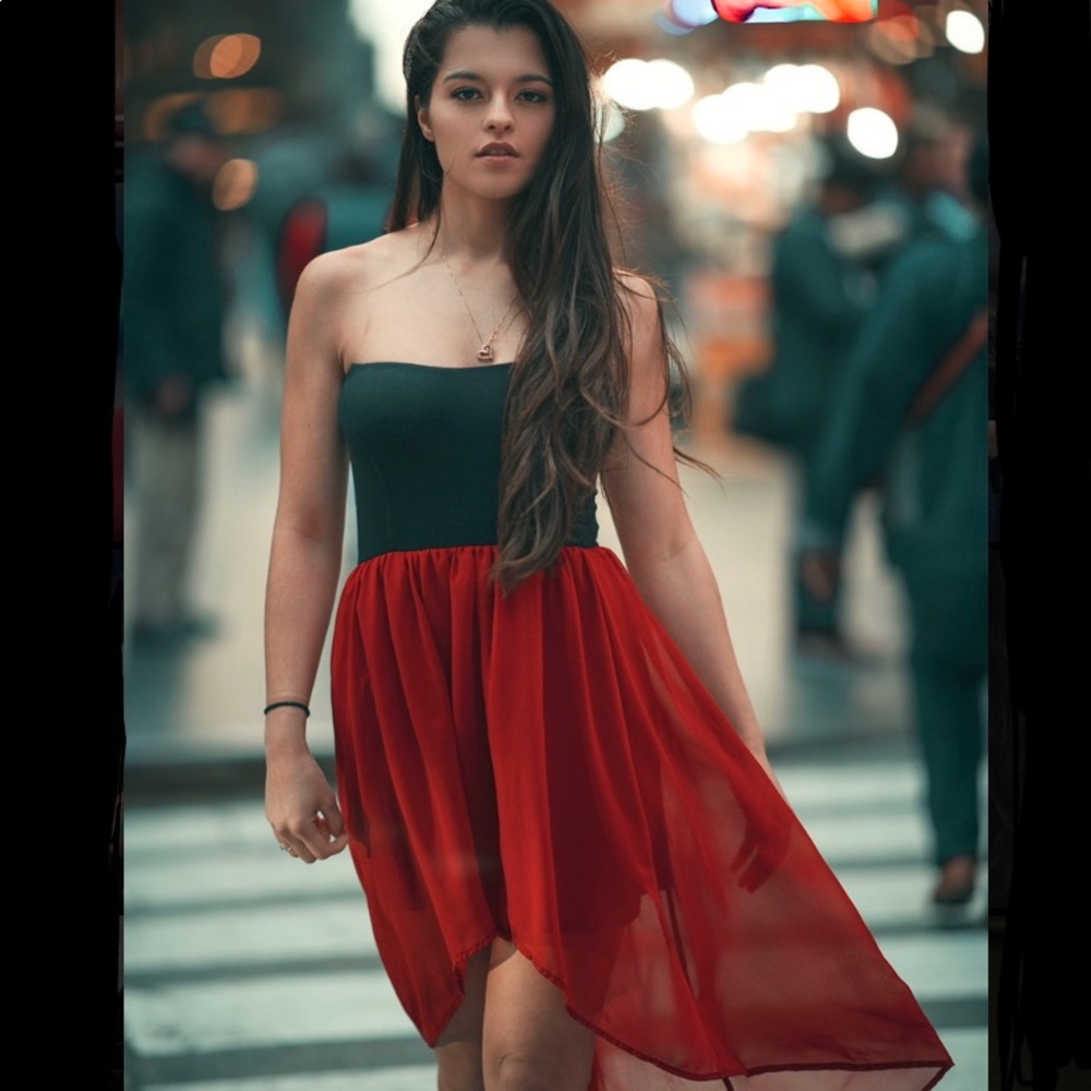 Stunning Red and Black High low dress!!